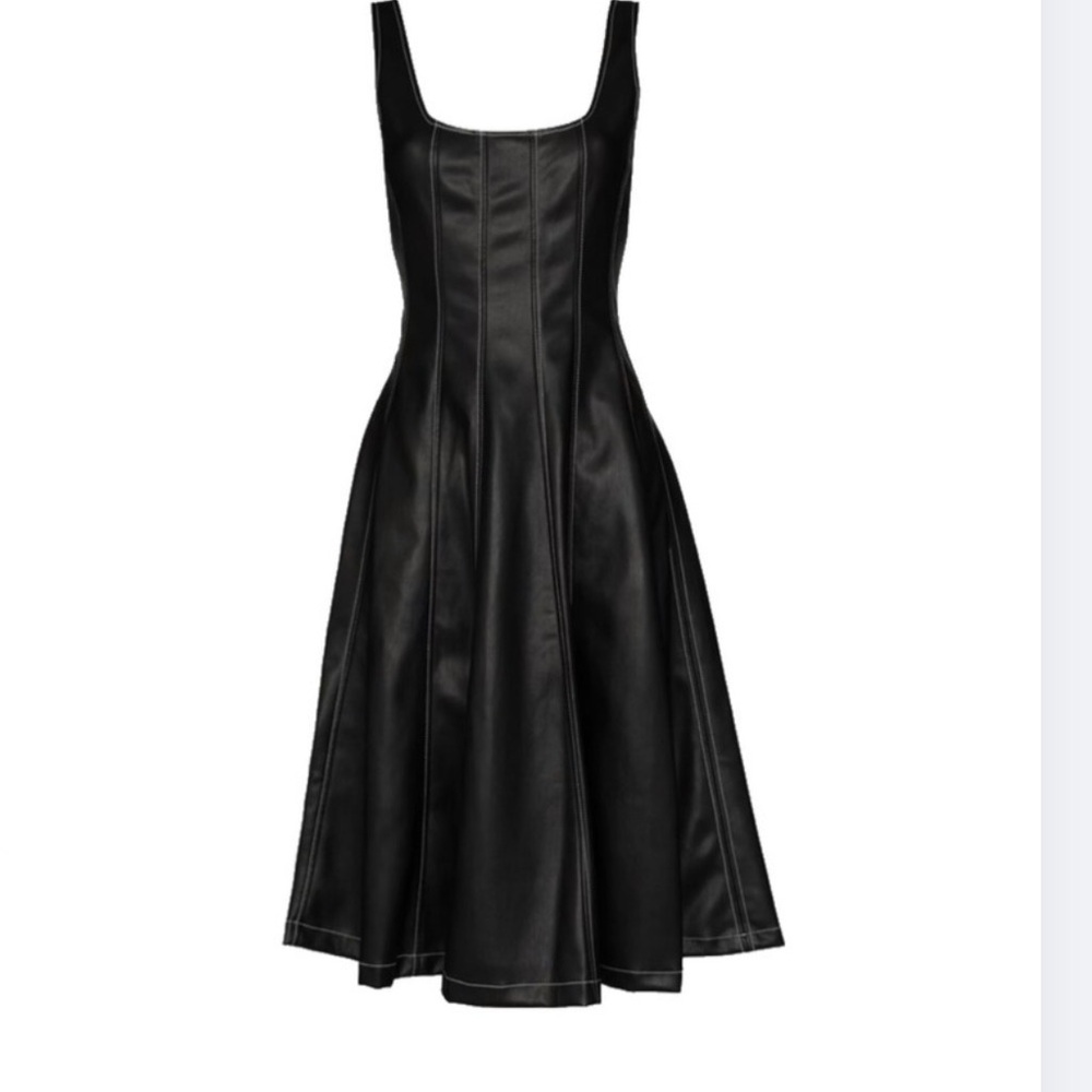 STAUD Wells Dress Faux Leather